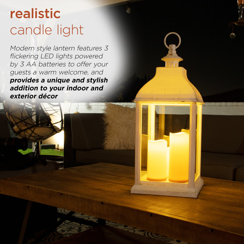 Alpine Battery Powered Integrated LED Outdoor Lantern with